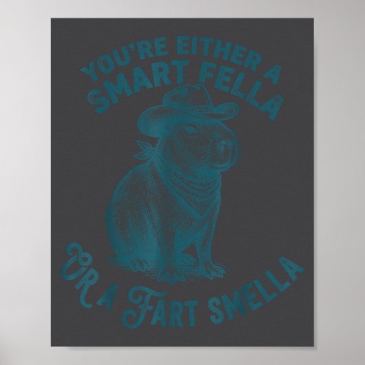 Capybara Intelligenter Bursche Furz Stinkefreund L Poster (Vorne)