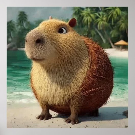 Capybara Island Stimmung. Nehmen Sie einen Capy Da Poster (Vorne)