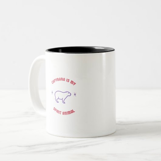Capybara ist mein Geistertier Zweifarbige Tasse (Vorderseite Links)