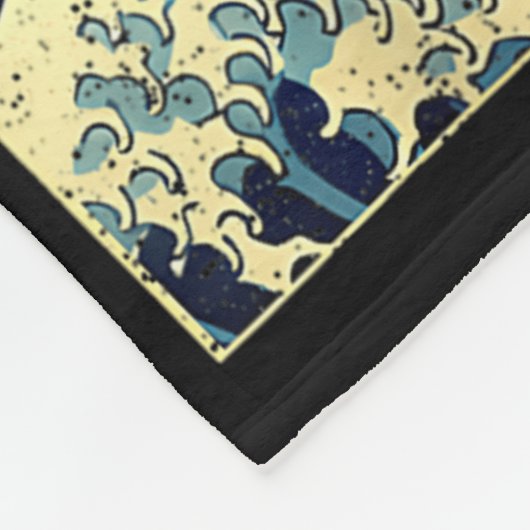 Capybara Japanese Kanagawa Wave Funny Surf Animal  Fleecedecke (Ecke)