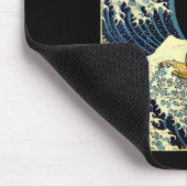 Capybara Japanese Kanagawa Wave Funny Surf Animal Mousepad (Ecke)