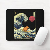 Capybara Japanese Kanagawa Wave Funny Surf Animal Mousepad (Mit Mouse)