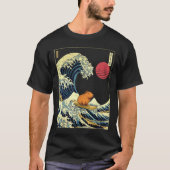 Capybara Japanese Kanagawa Wave Funny Surf Animal T-Shirt (Vorderseite)