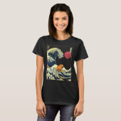Capybara Japanese Kanagawa Wave Funny Surf Animal T-Shirt (Vorne ganz)
