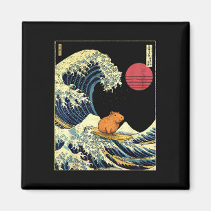 Capybara Japanische Kanagawa Welle Lustiges Surf T Magnet
