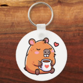 Capybara-Kaffee-Liebe Schlüsselanhänger (Vorderseite)