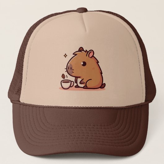 Capybara-Kaffeeliebhaber Truckerkappe (Vorderseite)