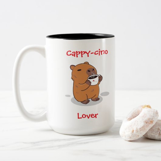 Capybara-Kaffeetasse Zweifarbige Tasse (Mit Donut)
