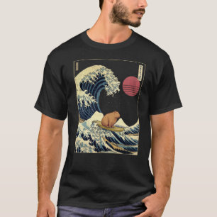 Capybara Kanagawa Wave Funny Surf Tier T-Shirt
