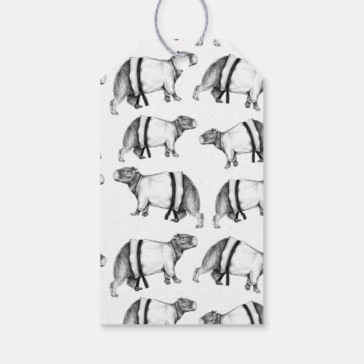 Capybara Karate Geschenkanhänger (Rückseite)