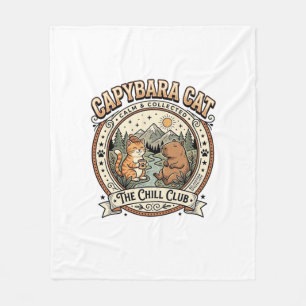 Capybara Katze Capybara Chill Katze Vintage Vektor Fleecedecke