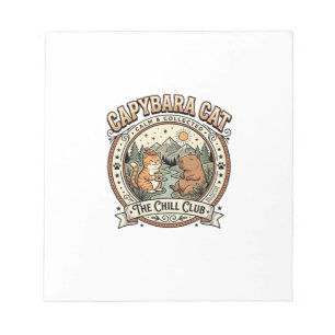 Capybara Katze Capybara Chill Katze Vintage Vektor Notizblock