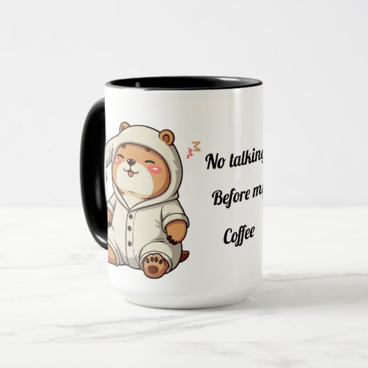 Capybara "Keine Rede vor meinem Kaffee" Niedliche  Tasse (Vorderseite Links)