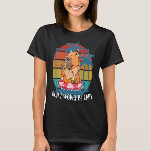 Capybara Keine Sorge Sei Capy Capybara T-Shirt (Vorderseite)