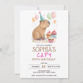 Capybara-Kinder-Geburtstag Einladung (Vorderseite)