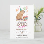 Capybara-Kinder-Geburtstag Einladung (Stehend Vorderseite)