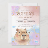 Capybara-Kinder-Geburtstag Einladung (Vorderseite)