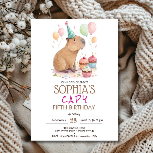 Capybara-Kinder-Geburtstag Einladung