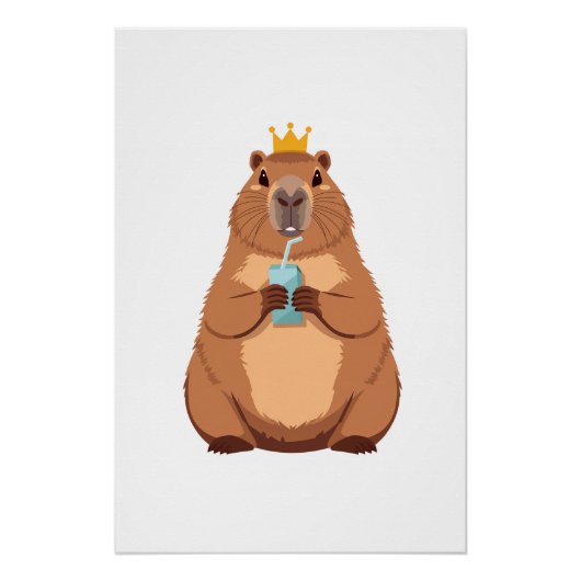 Capybara King Poster, Süße Tier-Wandkunst für Kind Poster (Vorderseite)