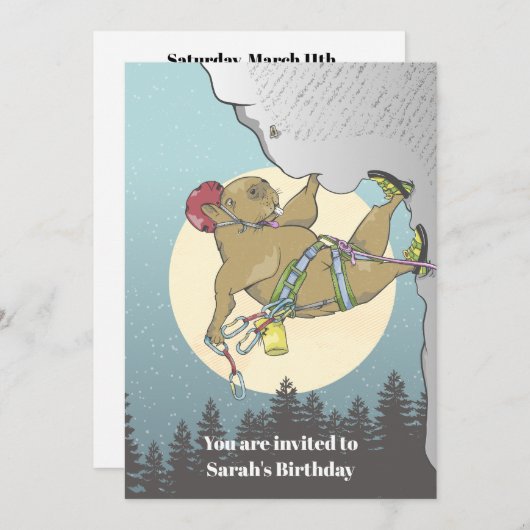 Capybara Klettern Einladung (Vorne/Hinten)