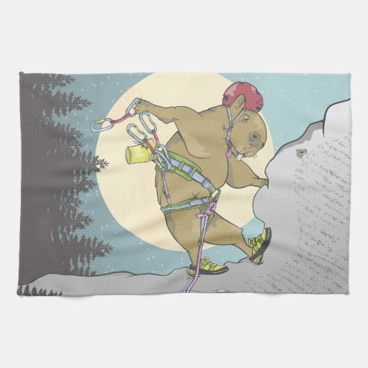 Capybara Klettern Geschirrtuch (Horizontal)