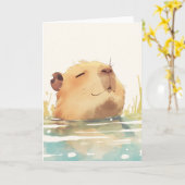 Capybara-Kühlung Karte (Gelbe Blume)