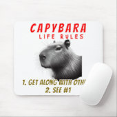 Capybara-Lebensregeln - gemeinsam mit anderen Mousepad (Mit Mouse)