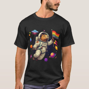 "Capybara LGBTQ im All: Spaß beim UFO-Abenteuer T- T-Shirt
