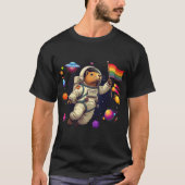 Capybara LGBTQ im Weltraum: Fun UFO Adventure T-Shirt (Vorderseite)