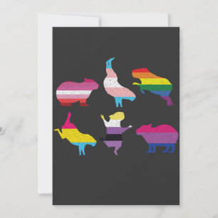 Capybara LGBTQ Rainbow Water Pig Transgender Pride Dankeskarte