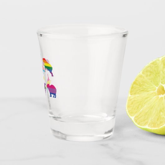 Capybara LGBTQ Rainbow Water Pig Transgender Pride Schnapsglas (Rechts)