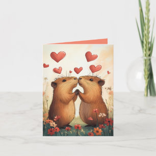 Capybara Liebe - Ein romantischer Moment auf der W Einladung