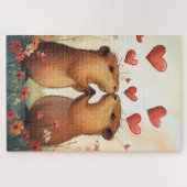 Capybara Liebe - Ein romantischer Moment auf der W Puzzle (Horizontal)
