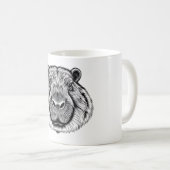 Capybara Liebe Schwarz & Weiß T - Shirt Kaffeetasse (VorderseiteRechts)