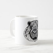 Capybara Liebe Schwarz & Weiß T - Shirt Kaffeetasse (Vorderseite Links)