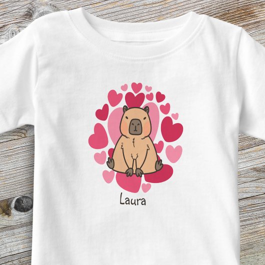 Capybara Lieben mit viel Herz Personalisiert Baby T-shirt
