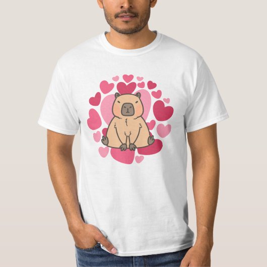 Capybara Lieben mit viel Herz T - Shirt (Vorderseite)