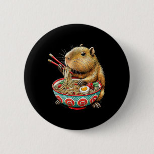 Capybara Lieben Noodle Capybara essen japanischen Button