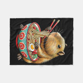 Capybara Lieben Noodle Capybara essen japanischen Fleecedecke (Vorderseite (Horizontal))