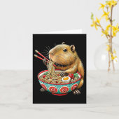 Capybara Lieben Noodle Capybara essen japanischen  Karte (Gelbe Blume)