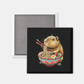 Capybara Lieben Noodle Capybara essen japanischen Magnet (Vorderseite/Rückseite)