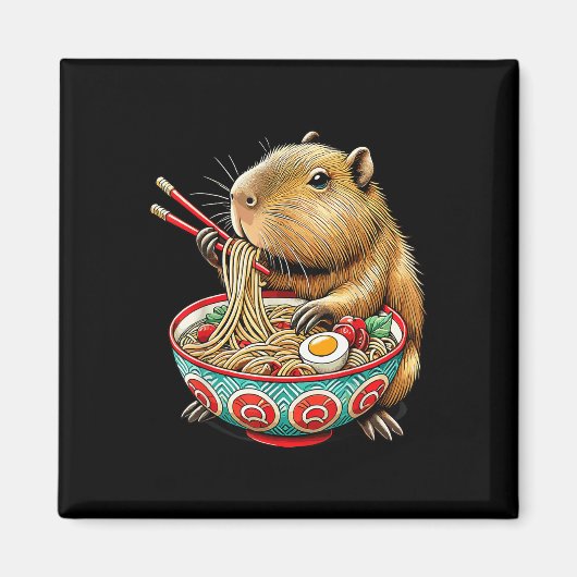 Capybara Lieben Noodle Capybara essen japanischen Magnet (Vorne)