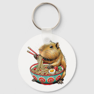Capybara Lieben Noodle Capybara essen japanischen  Schlüsselanhänger