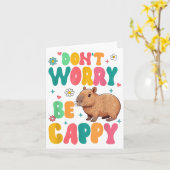 Capybara Lover Motivation Sitive Don't That Worry  Karte (Gelbe Blume)