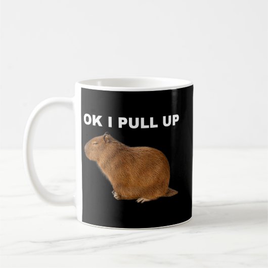 Capybara Lover Ok I Pull Up Capybara Funny Meme Cu Kaffeetasse (Links)