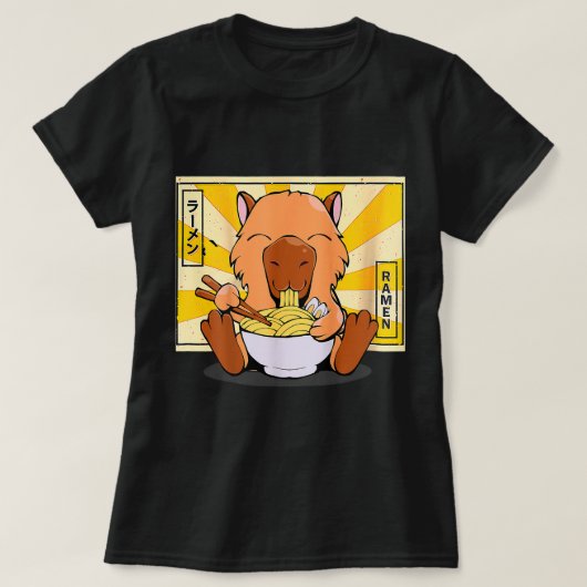 Capybara Lover Ramen Capybara Tshirt Kawaii Anime (Design vorne)