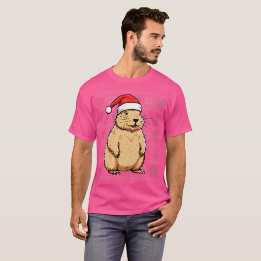 Capybara Lover Weihnachtsmannmütze Xmas Capybara C T-Shirt (Vorne ganz)