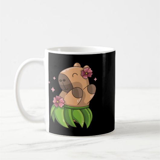 Capybara Luau Dancing Hawaii Ferienkleidung Mädche Kaffeetasse (Links)
