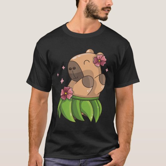 Capybara Luau Dancing Hawaii Ferienkleidung Mädche T-Shirt (Vorderseite)