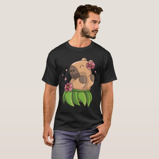 Capybara Luau Dancing Hawaii Ferienkleidung Mädche T-Shirt (Vorne ganz)